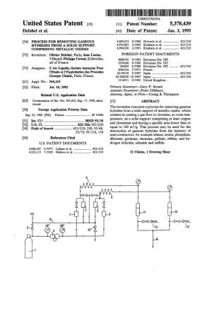 United States Patent (19) 11 Patent Number: 5,378,439 Delobel Et Al