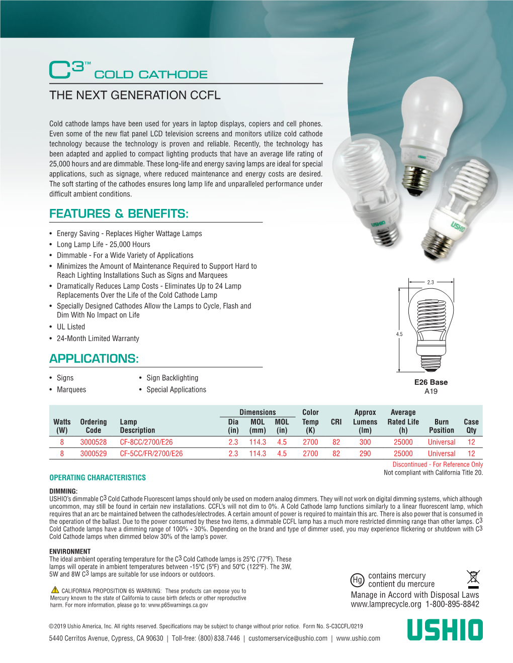 C3 Cold Cathode Fluorescent Lamps Should Only Be Used on Modern Analog Dimmers