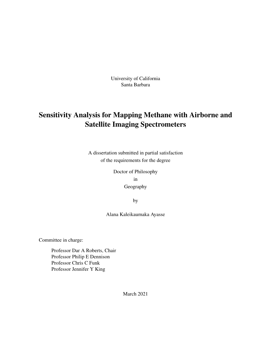 Sensitivity Analysis for Mapping Methane with Airborne and Satellite Imaging Spectrometers