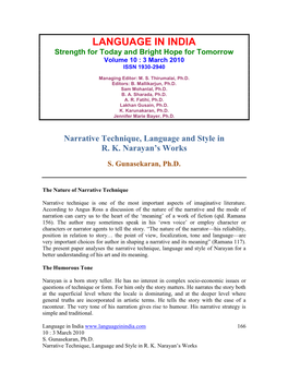 Narative Technique ,Language and Style in R