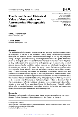 The Scientific and Historical Value of Annotations on Astronomical