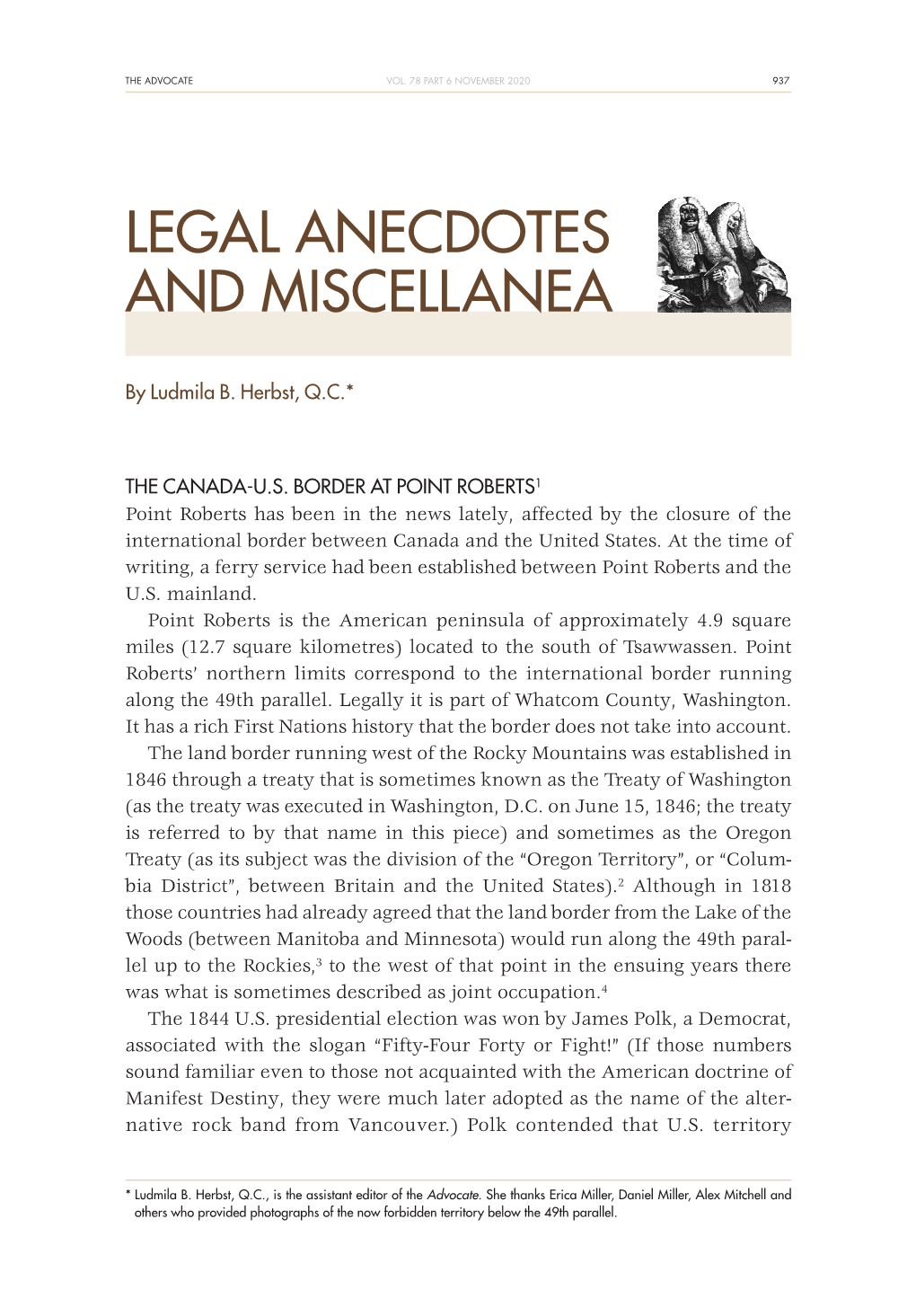 937 Legal Anecdotes and Miscellanea