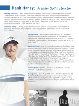 Hank Haney: Premier Golf Instructor