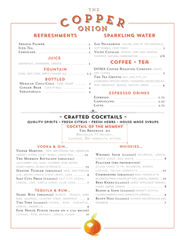 Coffee • Tea – CRAFTED COCKTAILS