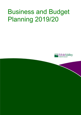 Business and Budget Planning 2019/20 MVDC BUSINESS and BUDGET PLANNING 2019/20