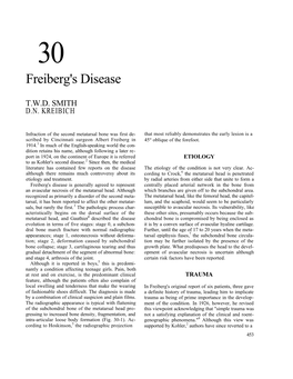 HV Chapter 30-Freiberg's Disease