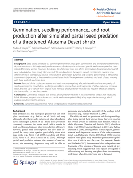 Germination, Seedling Performance, and Root Production After Simulated