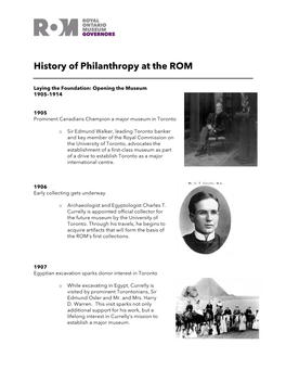 History of Philanthropy at the ROM