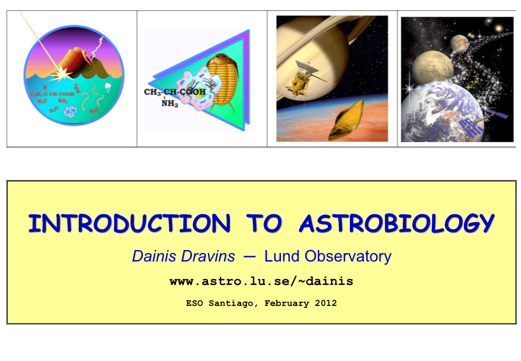 Astrobiology Introduction