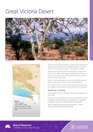 Great Victoria Desert Dependent Species By: Species Dependent Its and Bioregion Desert Great Victoria the You Conserve Help Can Park
