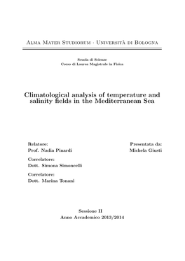 Climatological Analysis of Temperature and Salinity Fields in The