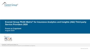 Everest Group PEAK Matrix for Insurance Analytics and Insights (AI) Third-Party Services 2020