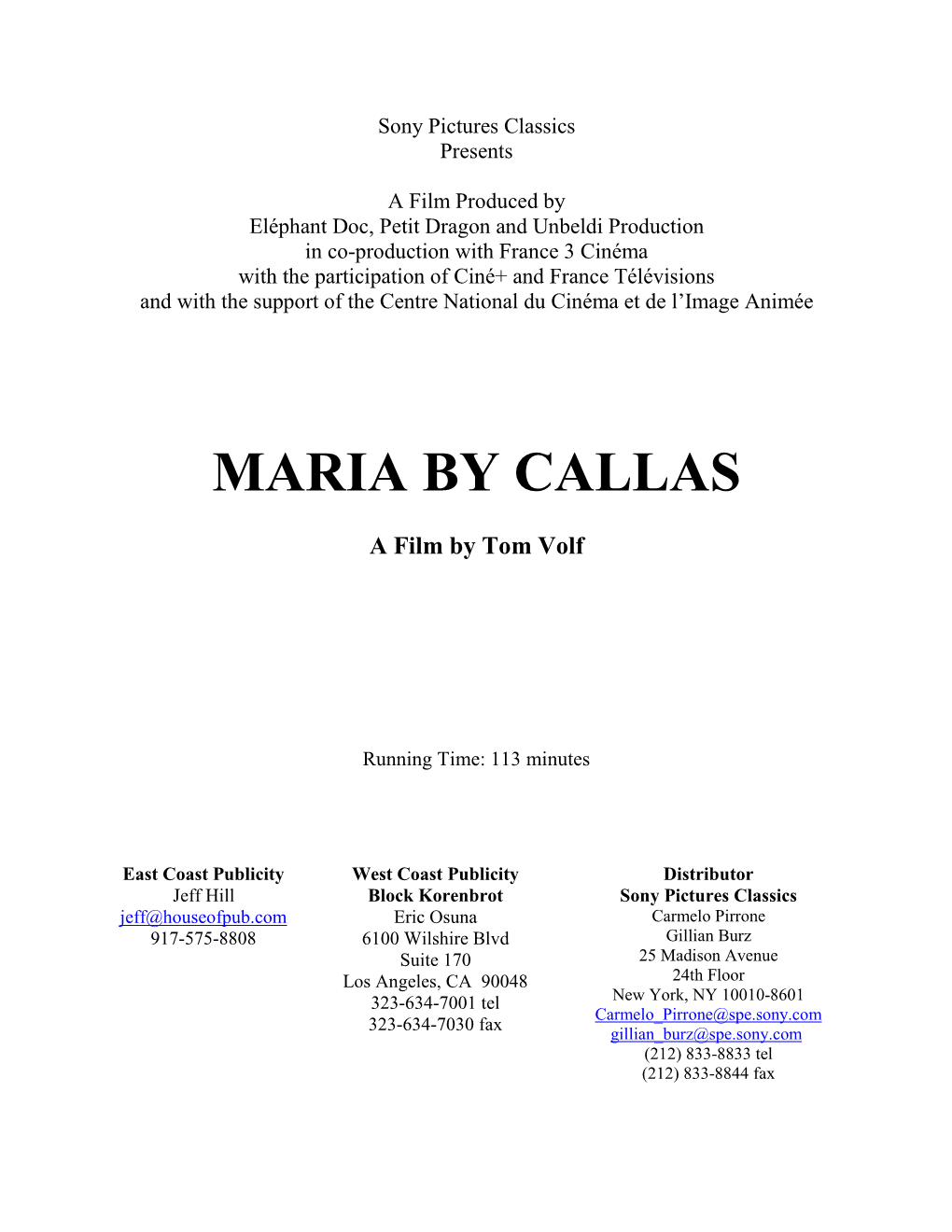 Maria by Callas