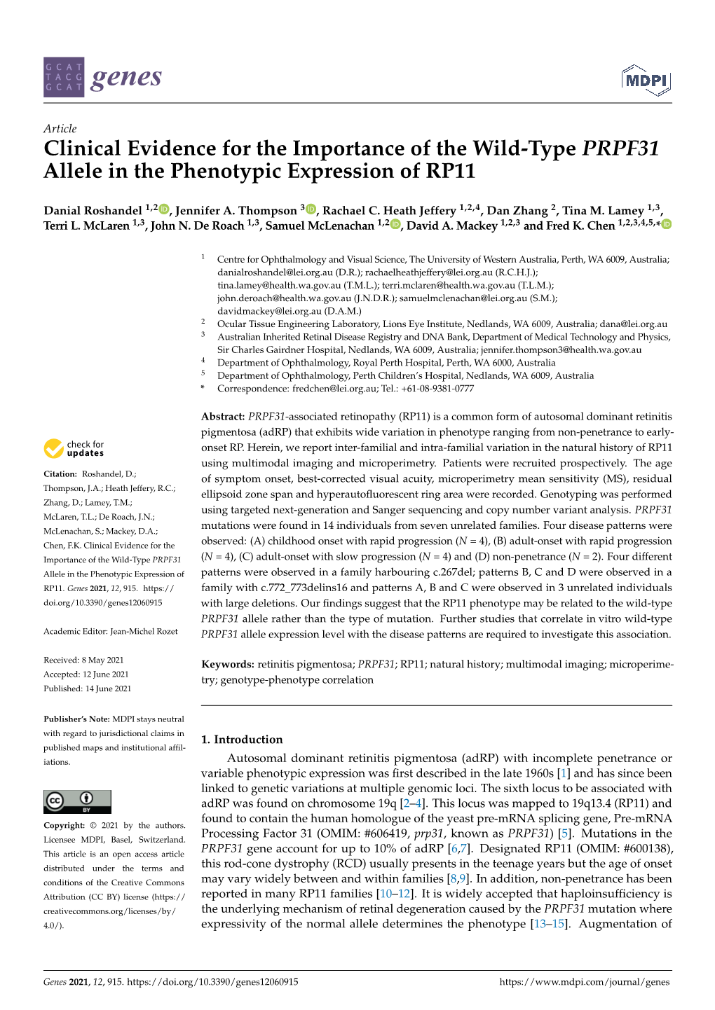 Clinical Evidence for the Importance of the Wild-Type PRPF31 Allele in the Phenotypic Expression of RP11