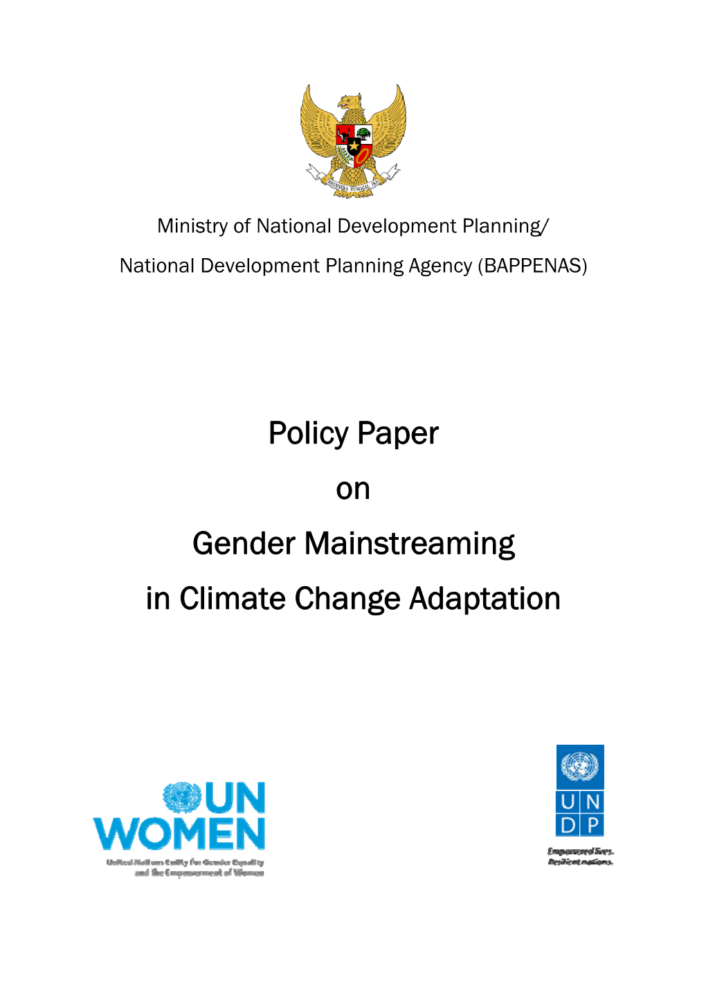 Policy Paper on Gender Mainstreaming in Climate Change Adaptation