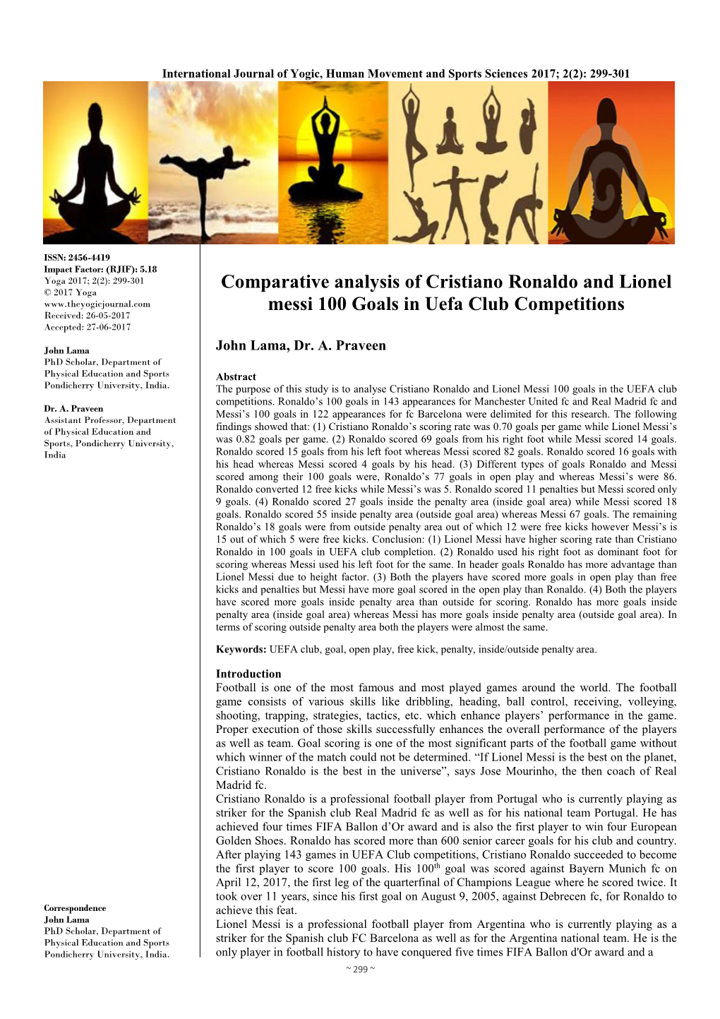 Comparative Analysis of Cristiano Ronaldo and Lionel Messi 100