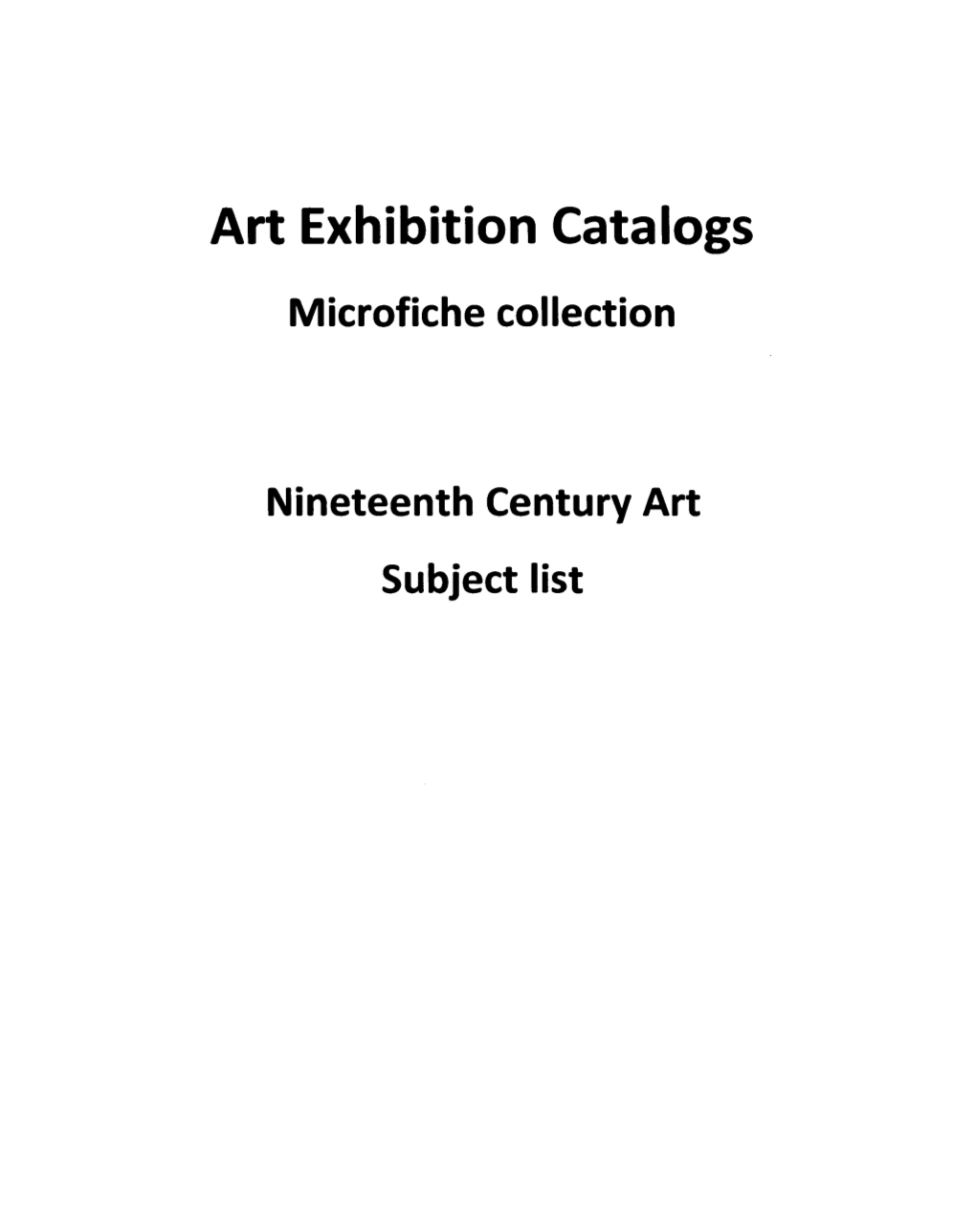 Art Exhibition Catalogs