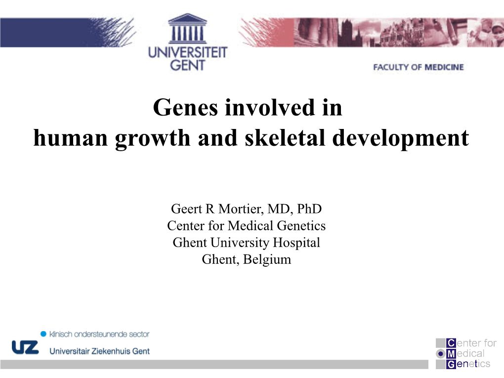 Genes Involved in Human Growth and Skeletal Development