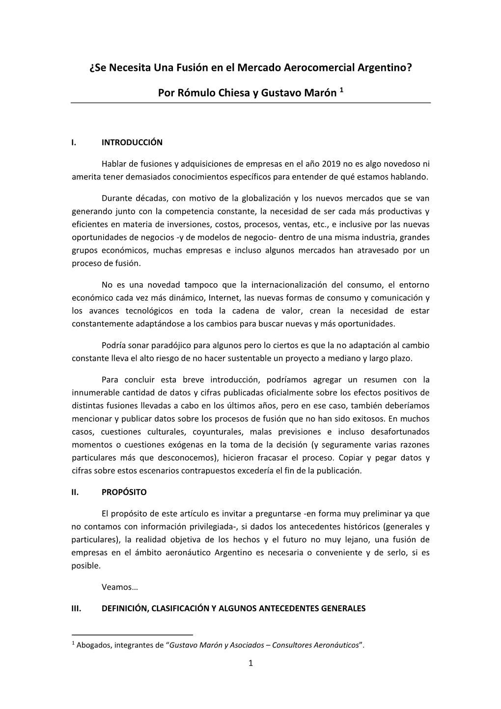 ¿Se Necesita Una Fusión En El Mercado Aerocomercial Argentino?