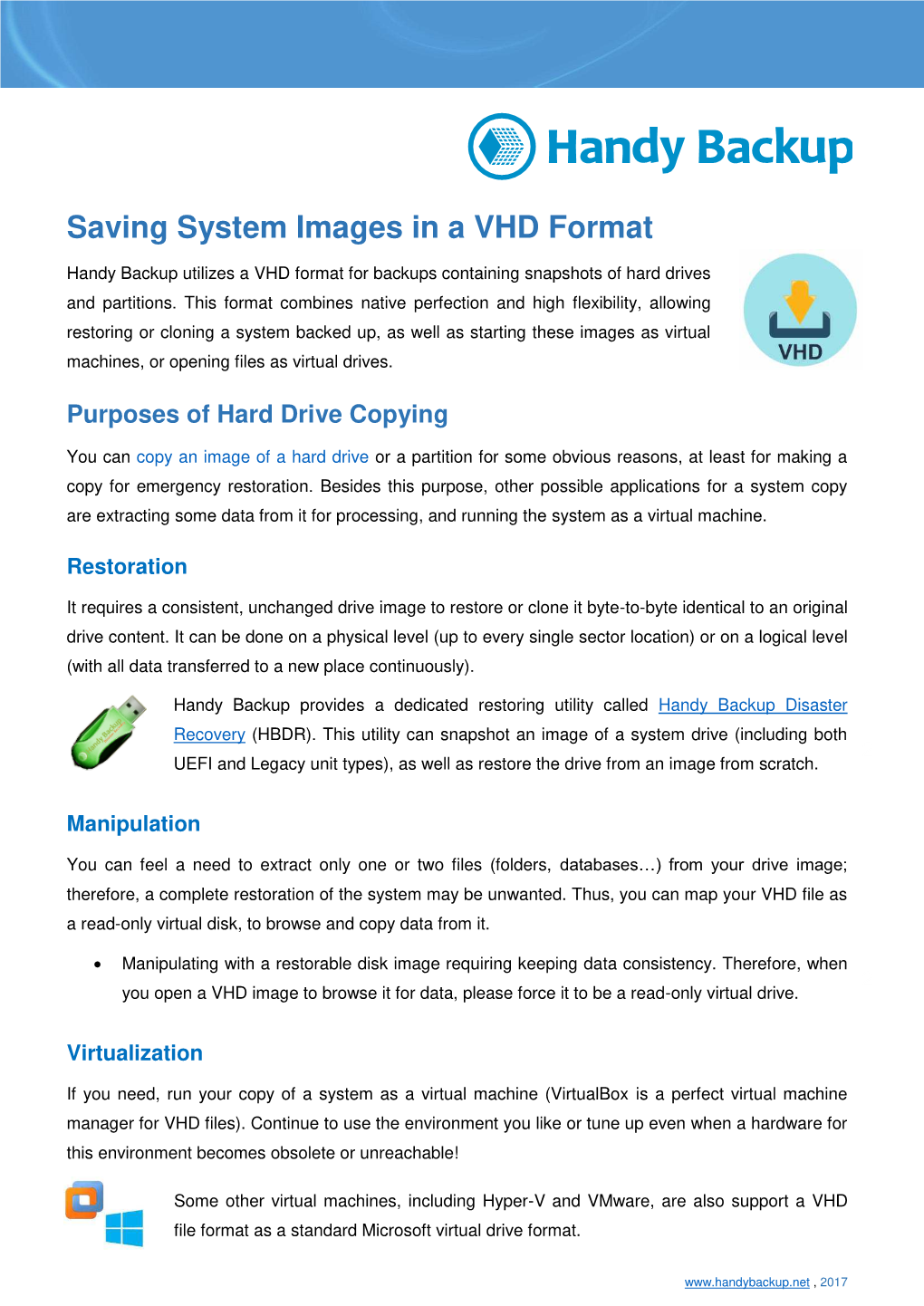 Saving System Images in a VHD Format