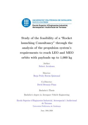 Study of the Feasibility of a “Rocket Launching Consultancy”
