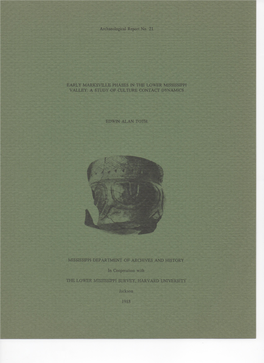 Early Marksville Phases in the Lower Mississippi Valley: a Study of Culture Contact Dynamics