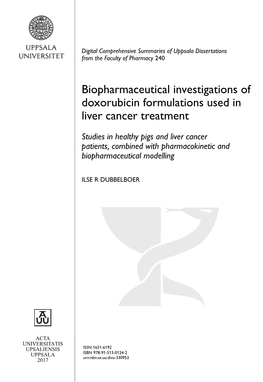 Biopharmaceutical Investigations of Doxorubicin Formulations Used in Liver Cancer Treatment