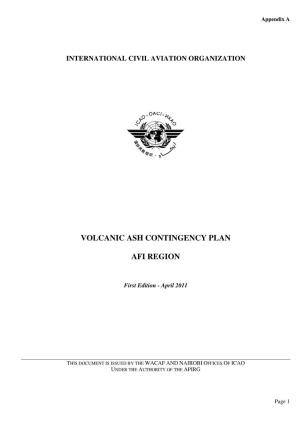 Volcanic Ash Contingency Plan Afi Region