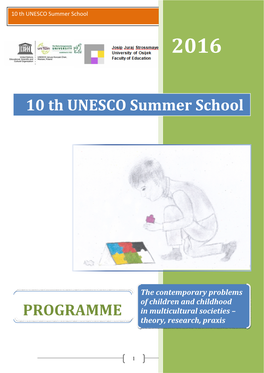 10 Th UNESCO Summer School PROGRAMME