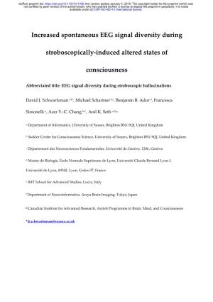 Increased Spontaneous EEG Signal Diversity During Stroboscopically