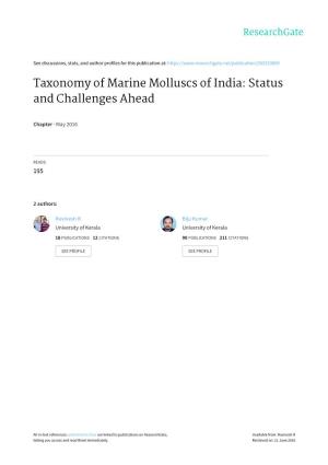 Taxonomy of Marine Molluscs of India: Status and Challenges Ahead