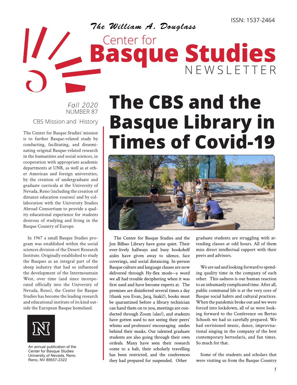 Fall 2020 Basque Studies Newsletter