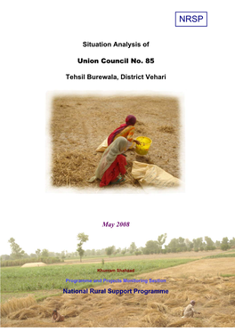 Situation Analysis of Union Council No. 85 Tehsil Burewala, District