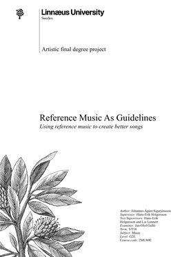 Reference Music As Guidelines Using Reference Music to Create Better Songs