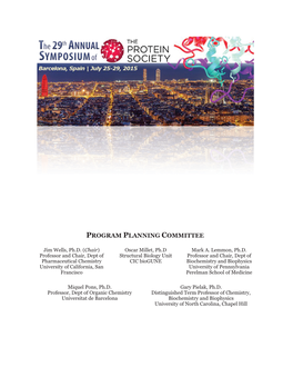 The 29Th Annual Symposium of the Protein Society: Program & Abstracts