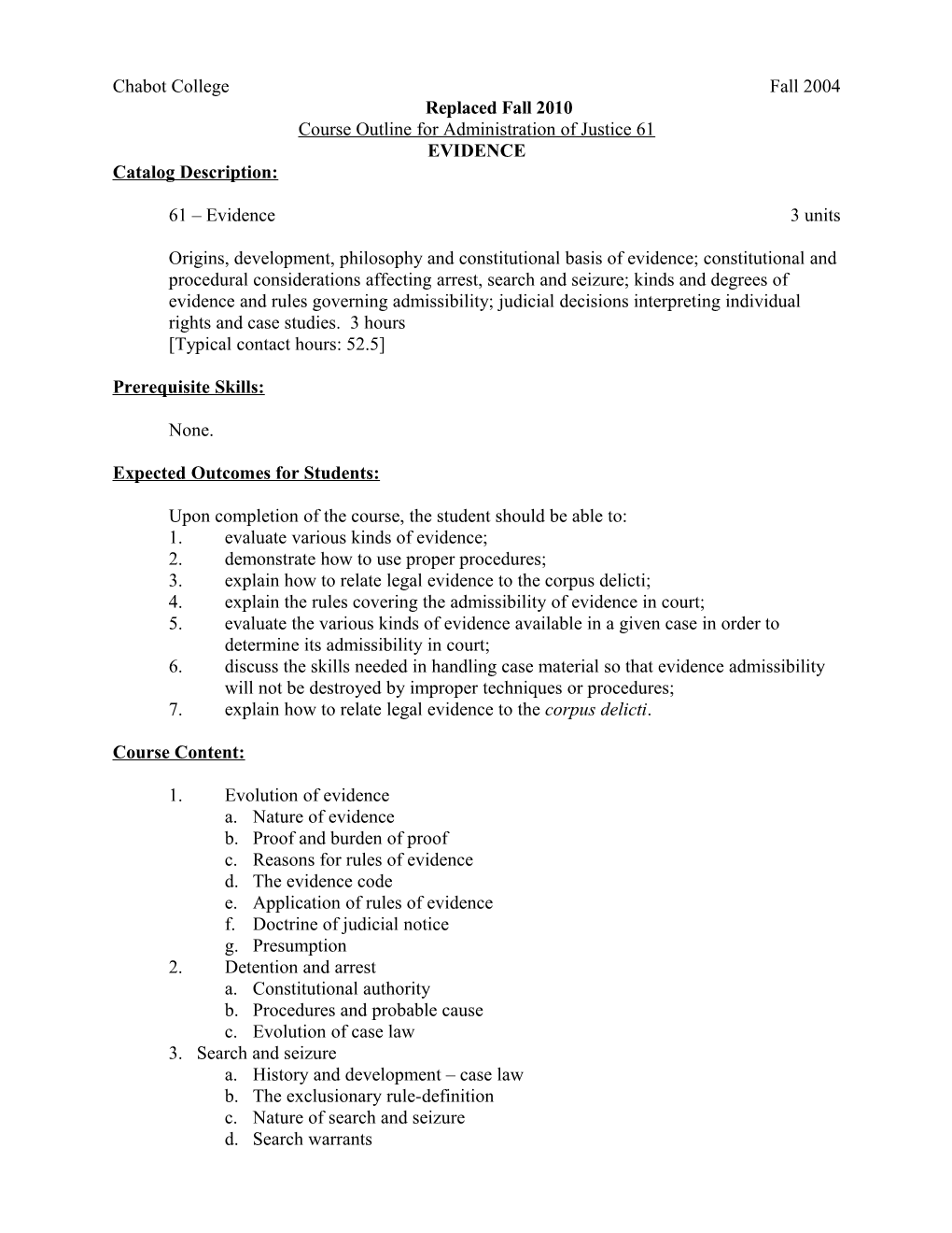 Course Outline for Administration of Justice 61, Page 4