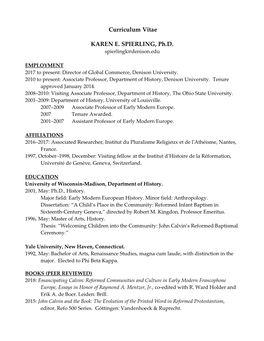 Curriculum Vitae KAREN E. SPIERLING, Ph.D