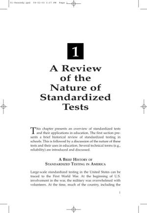 Chapter 1: a Review of the Nature of Standardized Tests
