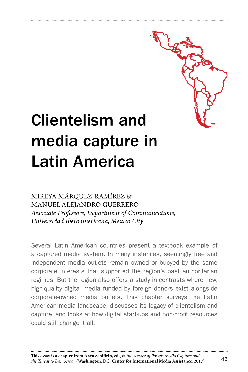 Clientelism and Media Capture in Latin America