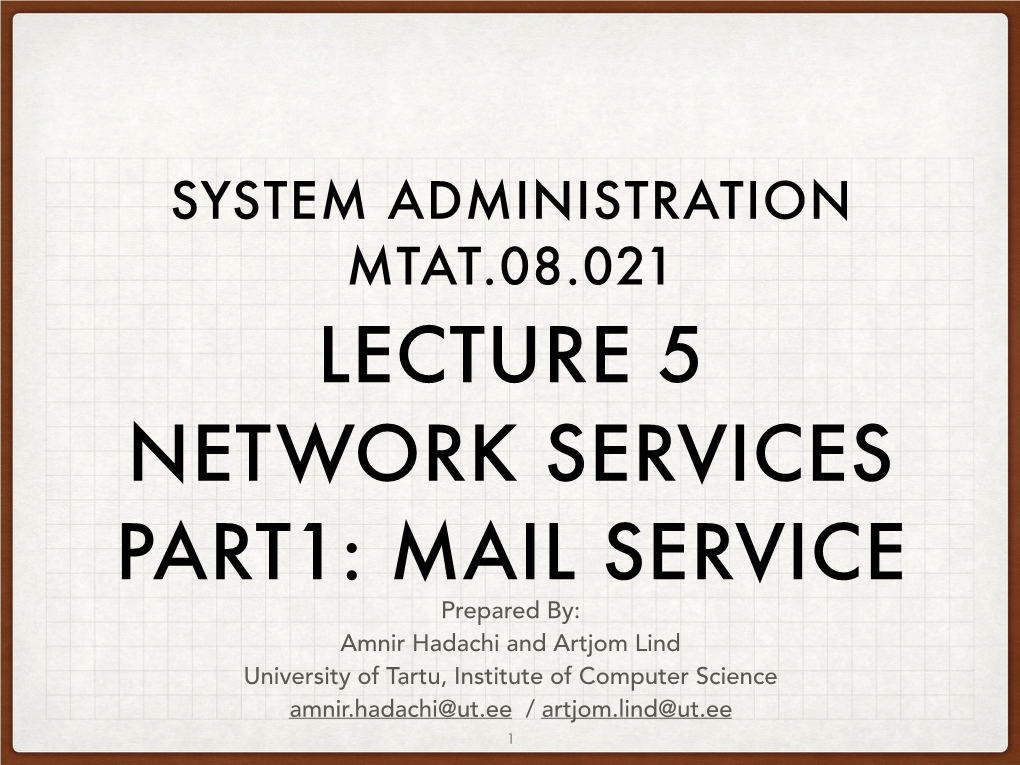 System Administration Mtat.08.021