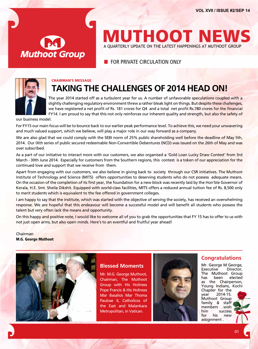 Taking the Challenges of 2014 Head On! the Year 2014 Started Off As a Turbulent Year for Us