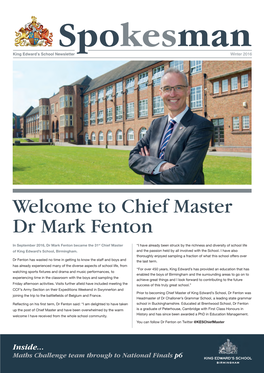 Welcome to Chief Master Dr Mark Fenton