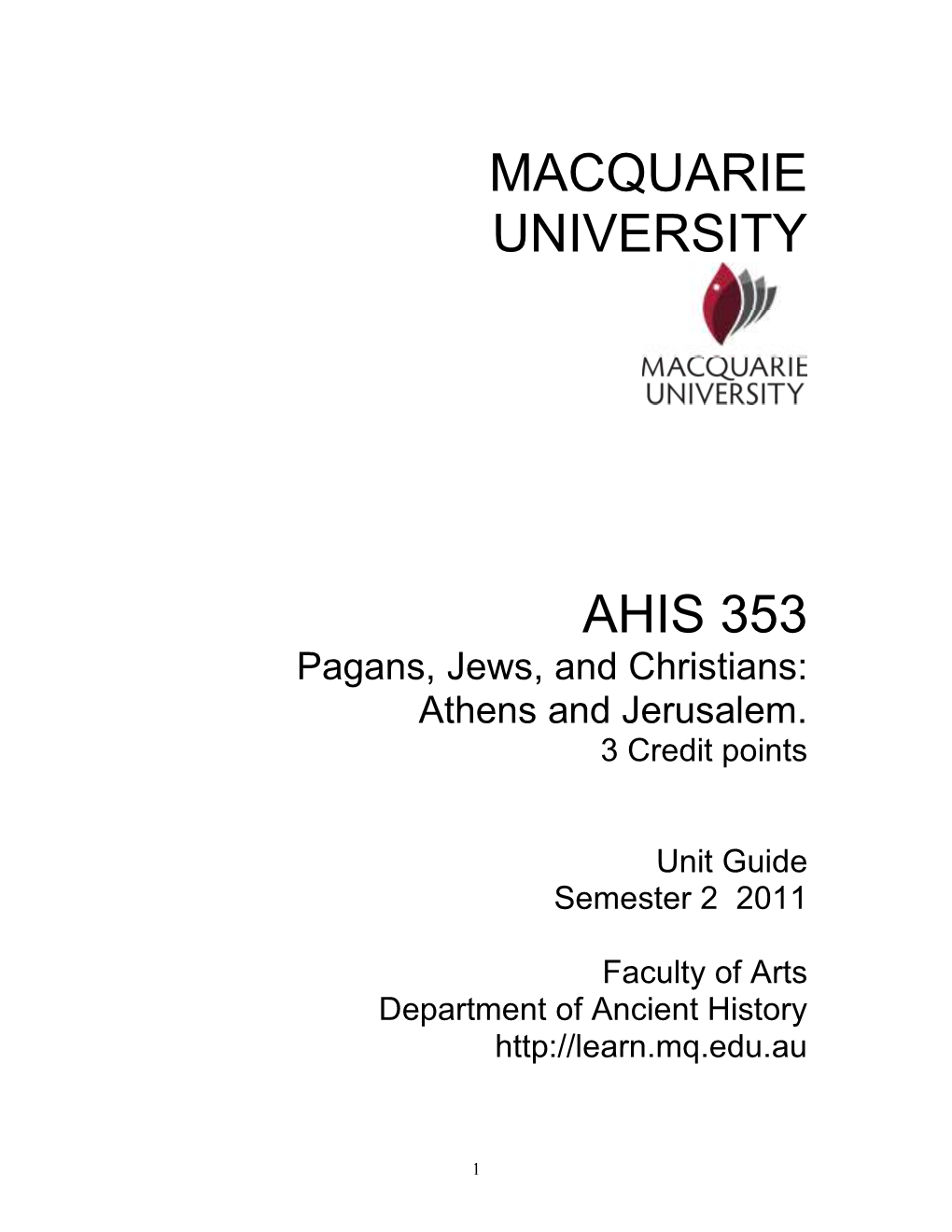 Macquarie University Ahis