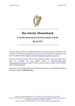 Das Irische Monatsbuch March 2015