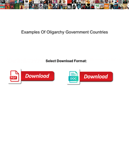 Examples of Oligarchy Government Countries