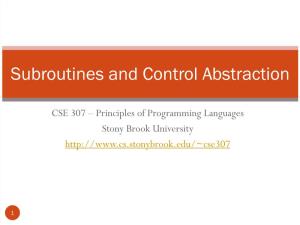 Subroutines and Control Abstraction