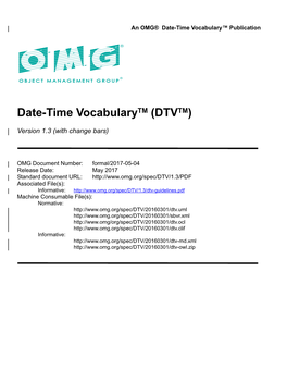 Date-Time Vocabulary, V1.3