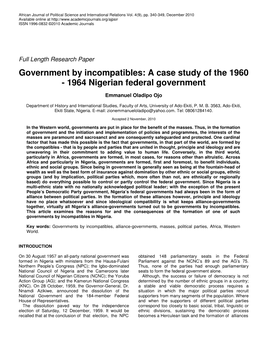 1964 Nigerian Federal Government