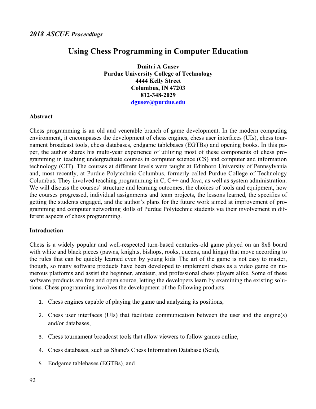 Using Chess Programming in Computer Education