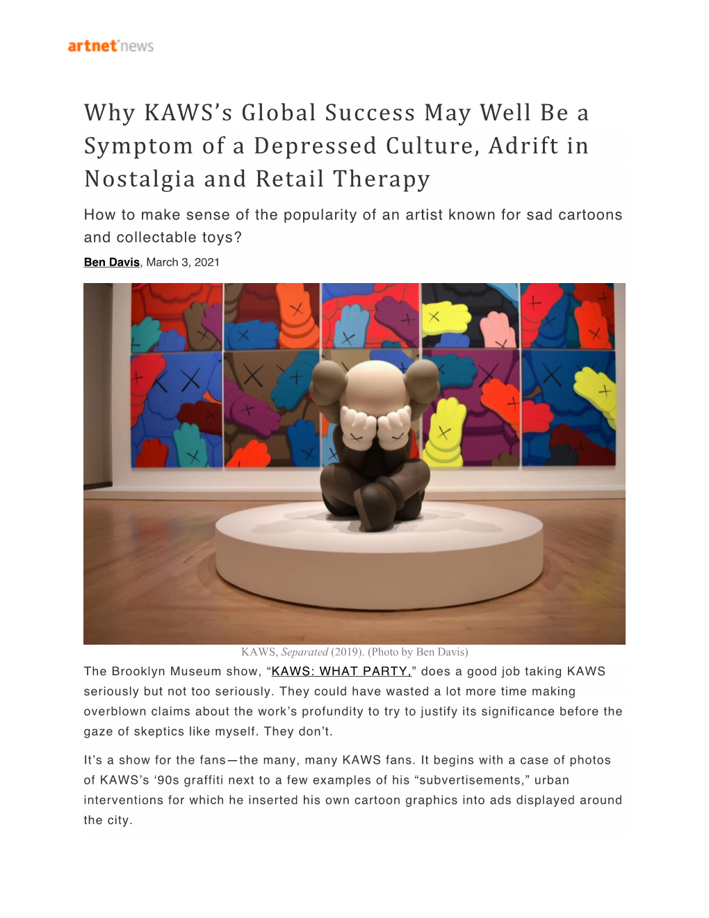 Why KAWS's Global Success May Well Be a Symptom of a Depressed